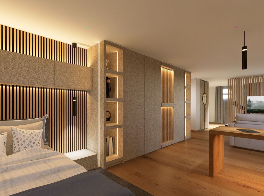 Projeto 3D quarto suite completo